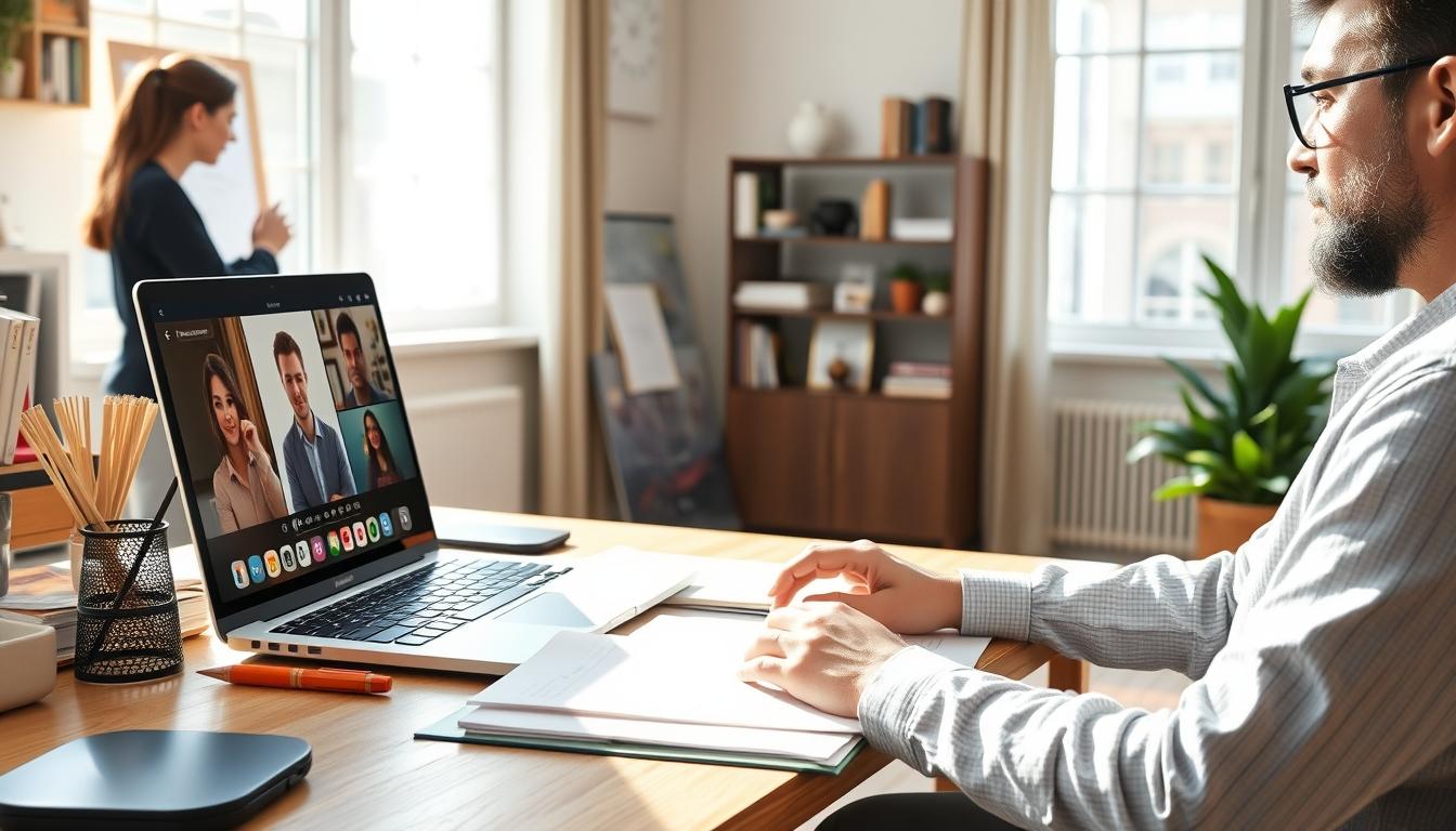 Student using online courses for flexible education